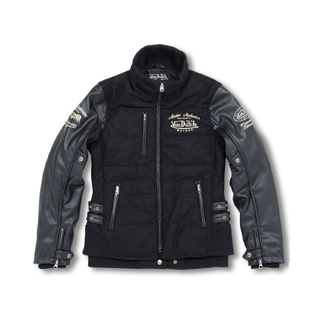 VonDutch 2015-2016秋冬モデル VOM-WM04 Melton Jackets カラー：ブラック サイズ：レディースM VOM-WM04 ボンダッチ ジャケット バイク