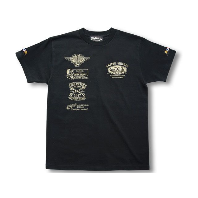 VonDutch 2016春夏モデル VOM-T24 T-SHIRT カラー：ブラック サイズ：XXL VOM-T24 ボンダッチ カジュアルウェア バイク