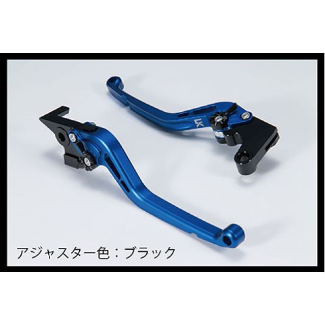 ユーカナヤ スタンダードタイプ アルミ削り出しビレットショートレバー 艶消しカラー（レバーカラー：マットブルー） KLX250 カラー 調整アジャスター：マットブラック KA010-021-0215-11
