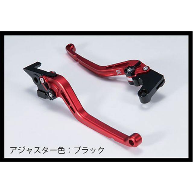 ユーカナヤ スタンダードタイプ アルミ削り出しビレットショートレバー 艶消しカラー（レバーカラー：マットレッド） ZX-11 カラー 調整アジャスター：マットブラック KA022-004-0214-11
