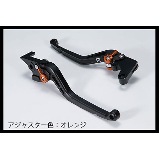 ユーカナヤ スタンダードタイプ アルミ削り出しビレットレバー（レバーカラー：マットブラック） GSX1300Rハヤブサ カラー 調整アジャスター：マットオレンジ SU011-022-0111-18