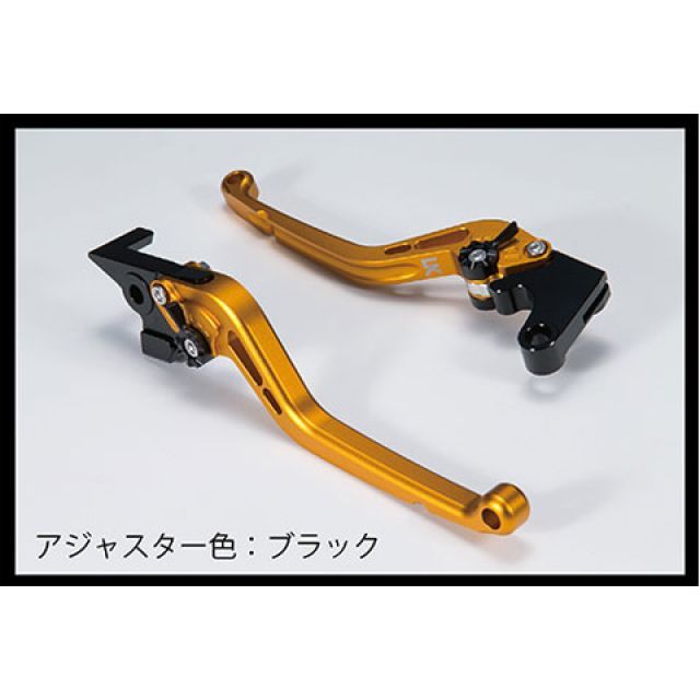 ユーカナヤ スタンダードタイプ アルミ削り出しビレットレバー（レバーカラー：マットゴールド） GSX1300Rハヤブサ カラー 調整アジャスター：マットブラック SU011-022-0112-11