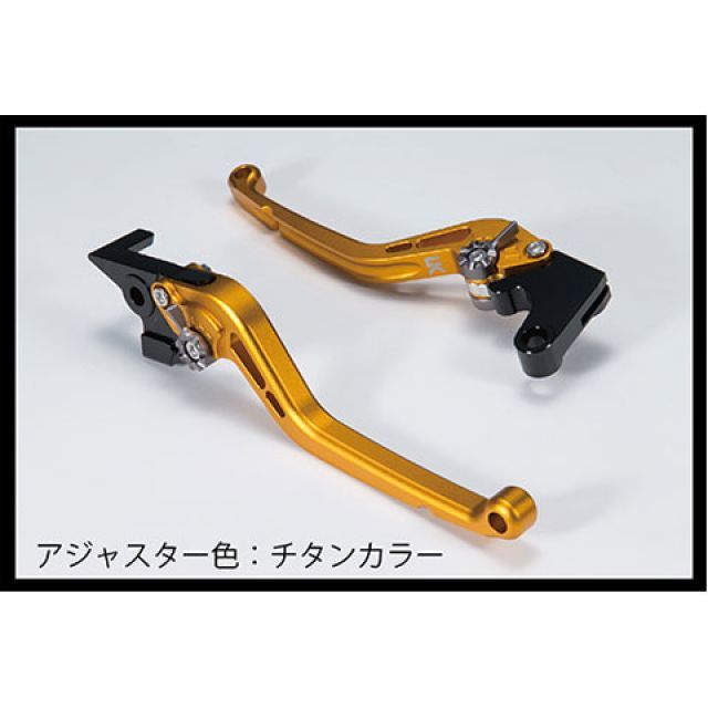 ユーカナヤ スタンダードタイプ アルミ削り出しビレットレバー（レバーカラー：マットゴールド） YZF-R1 カラー 調整アジャスター：マットチタン YA014-008-0112-16