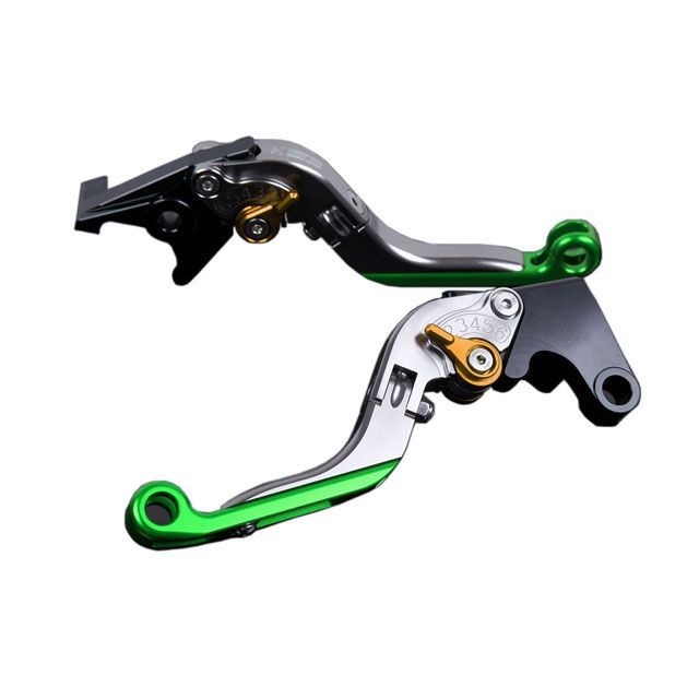 SPEEDRA アルミビレットアジャストレバーセット 可倒延長式（レバー本体：チタン） TUONO V4R/Factory アジャスター ゴールド エクステンション グリーン AP0407121-GDGN