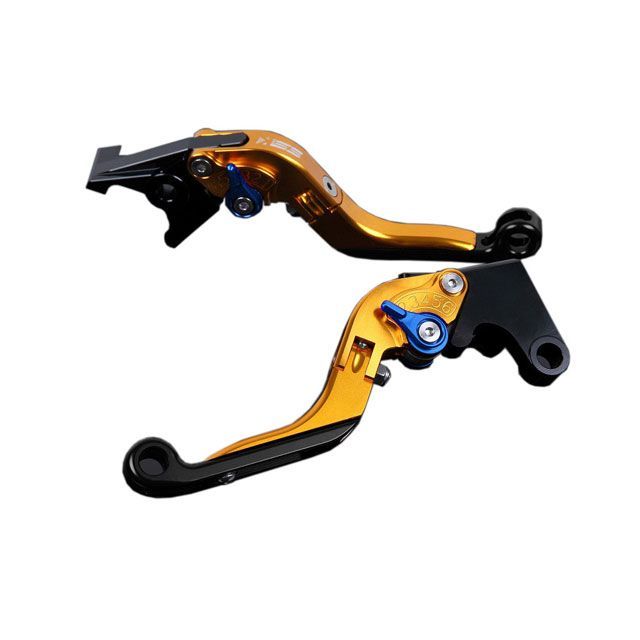 SPEEDRA アルミビレットアジャストレバーセット 可倒延長式（レバー本体：ゴールド） アジャスター ブルー エクステンション ブラック DU0405788-BEBK