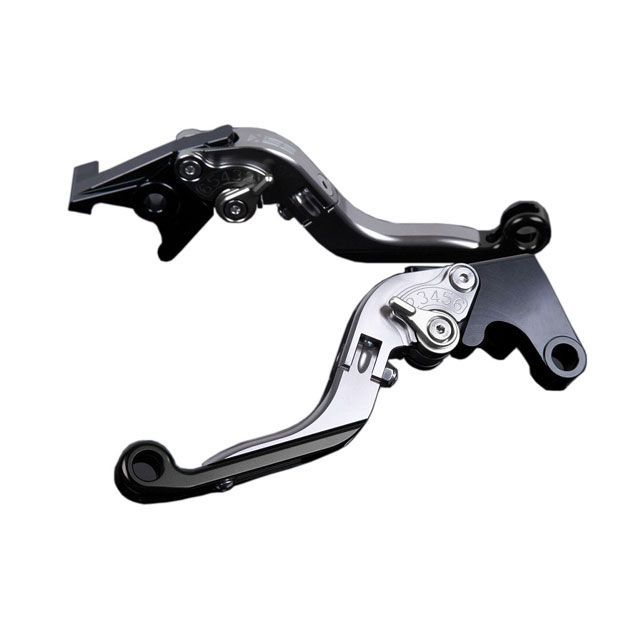 SPEEDRA アルミビレットアジャストレバーセット 可倒延長式（レバー本体：チタン） アジャスター シルバー エクステンション ブラック DU0405797-SRBK