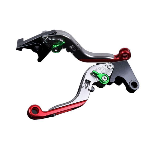 SPEEDRA アルミビレットアジャストレバーセット 可倒延長式（レバー本体：チタン） HYPERMOTARD 939 SP HYPERMOTARD 821 SP アジャスター グリーン エクステンション レッド DU0407268-GNRD