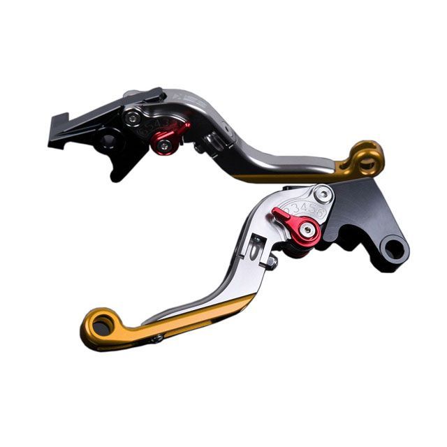 SPEEDRA アルミビレットアジャストレバーセット 可倒延長式（レバー本体：チタン） HYPERMOTARD 939 SP HYPERMOTARD 821 SP アジャスター レッド エクステンション ゴールド DU0407268-RDGD