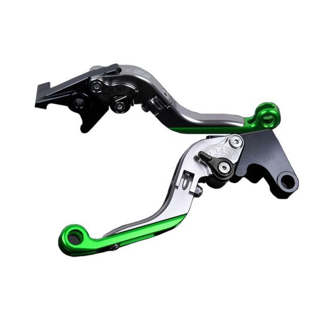 SPEEDRA アルミビレットアジャストレバーセット 可倒延長式（レバー本体：チタン） CBR600RR CBR954RR アジャスター ブラック エクステンション グリーン HO0405937-BKGN