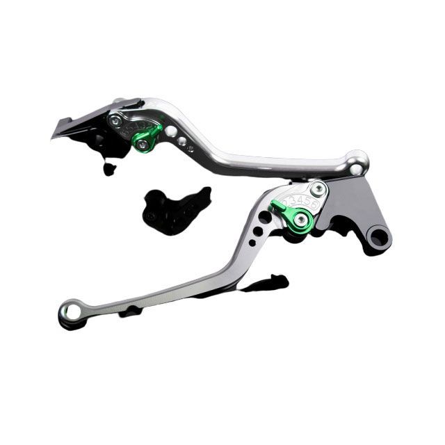 SPEEDRA アルミビレットアジャストレバーセット スタンダードロング（レバー本体：シルバー） Ninja ZX-14R ABS High Grade アジャスター グリーン KA0406928-GN