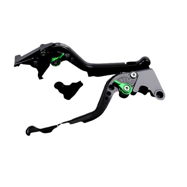 SPEEDRA アルミビレットアジャストレバーセット 3Dロング（レバー本体：ブラック） Ninja ZX-14R ABS High Grade アジャスター グリーン KA0406948-GN