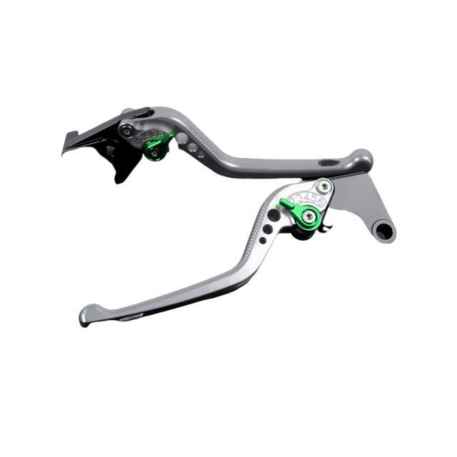 SPEEDRA アルミビレットアジャストレバーセット 3Dロング（レバー本体：シルバー） Ninja ZX-14R ABS High Grade アジャスター グリーン KA0406949-GN
