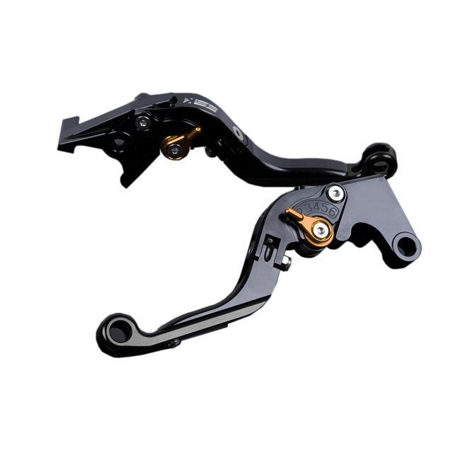 SPEEDRA アルミビレットアジャストレバーセット 可倒延長式（レバー本体：ブラック） Ninja ZX-14R ABS High Grade アジャスター ゴールド エクステンション ブラック KA0406962-GDBK