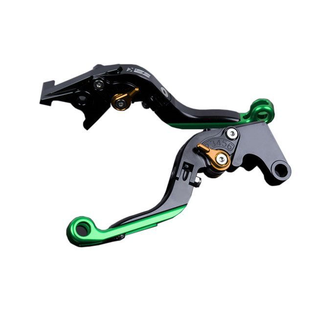 SPEEDRA アルミビレットアジャストレバーセット 可倒延長式（レバー本体：ブラック） Ninja ZX-14R ABS High Grade アジャスター ゴールド エクステンション グリーン KA0406962-GDGN