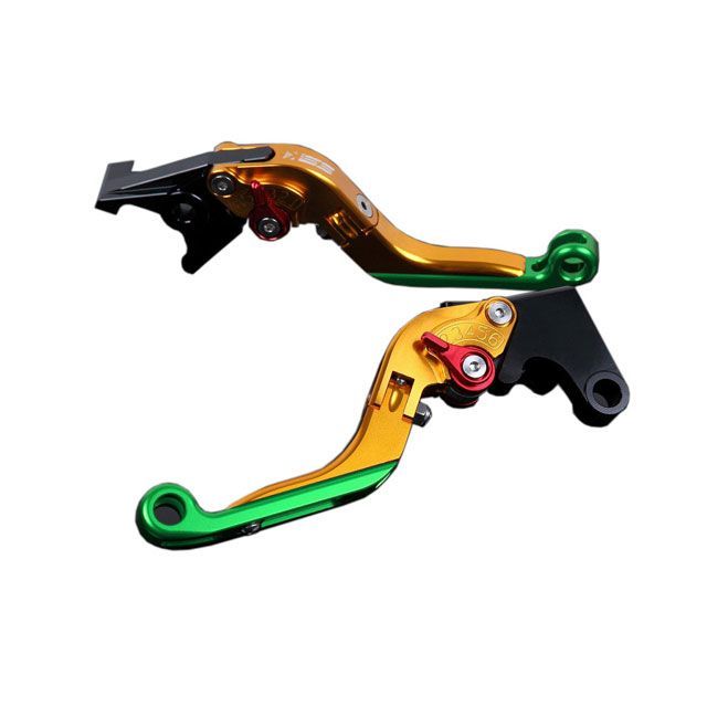 SPEEDRA アルミビレットアジャストレバーセット 可倒延長式（レバー本体：ゴールド） Ninja ZX-14R ABS High Grade アジャスター レッド エクステンション グリーン KA0406964-RDGN