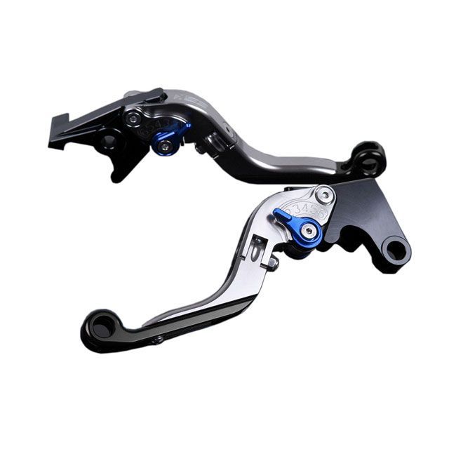 SPEEDRA アルミビレットアジャストレバーセット 可倒延長式（レバー本体：チタン） アジャスター ブルー エクステンション ブラック KA0407016-BEBK