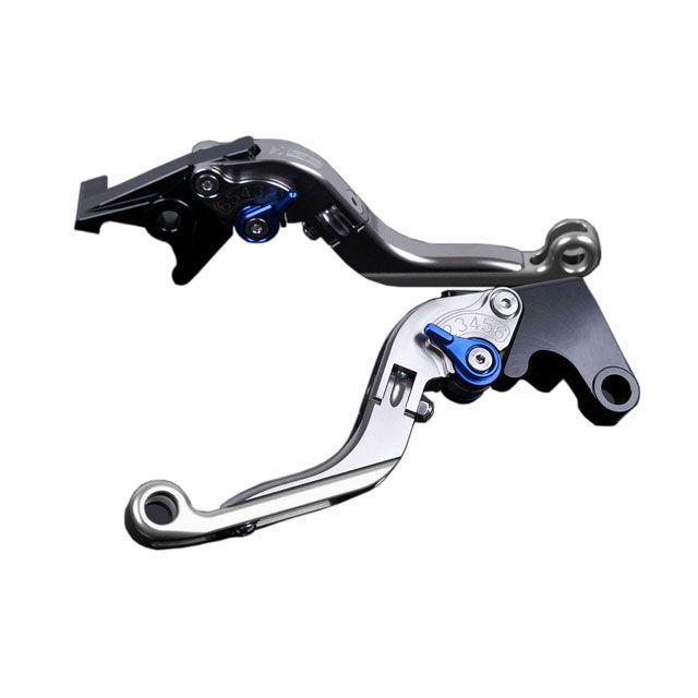 SPEEDRA アルミビレットアジャストレバーセット 可倒延長式（レバー本体：チタン） アジャスター ブルー エクステンション シルバー YA0406063-BESR
