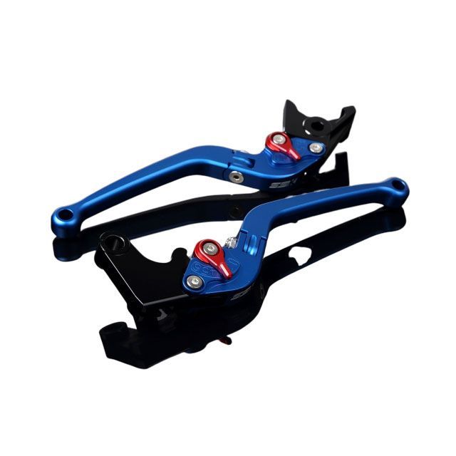 SPEEDRA アルミビレットアジャストレバーセット スタンダード可倒式（レバー本体：マットブルー） アジャスター マットレッド LVAM029BE-RD