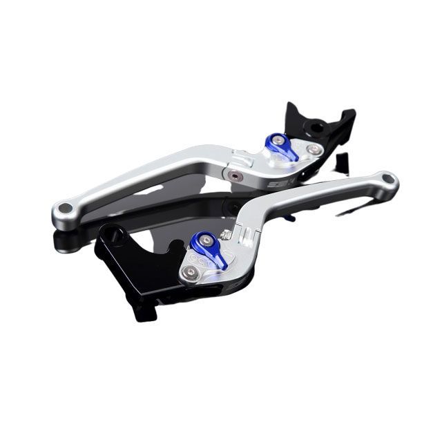 SPEEDRA アルミビレットアジャストレバーセット スタンダード可倒式（レバー本体：マットシルバー） アジャスター マットブルー LVAM034SR-BE