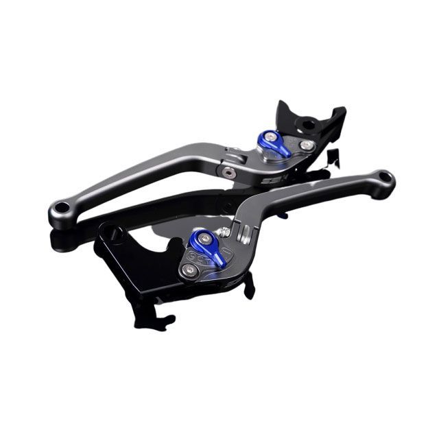 SPEEDRA アルミビレットアジャストレバーセット スタンダード可倒式（レバー本体：マットチタン） YZF-R1 アジャスター マットブルー LVAM041TM-BE