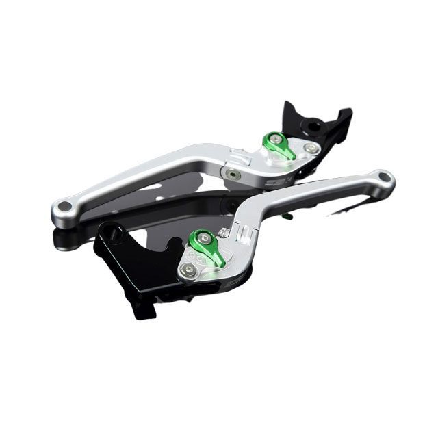 SPEEDRA アルミビレットアジャストレバーセット スタンダード可倒式（レバー本体：マットシルバー） アジャスター マットグリーン LVAM069SR-GN