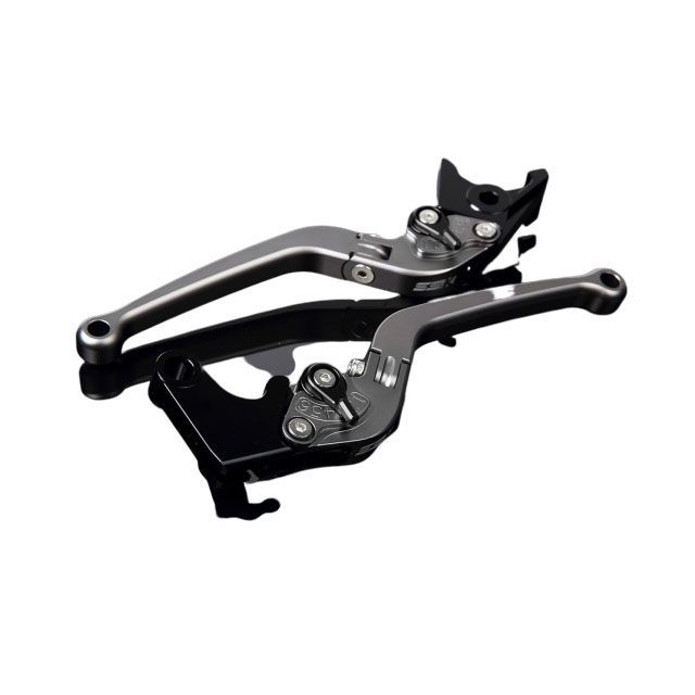 SPEEDRA アルミビレットアジャストレバーセット スタンダード可倒式（レバー本体：マットチタン） アジャスター マットブラック LVAM069TM-BK