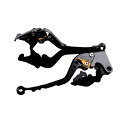 SPEEDRA アルミビレットアジャストレバーセット スタンダードロング(レバー本体:ブラック) NMAX アジャスター ゴールド LVBG032BK-GD(2)