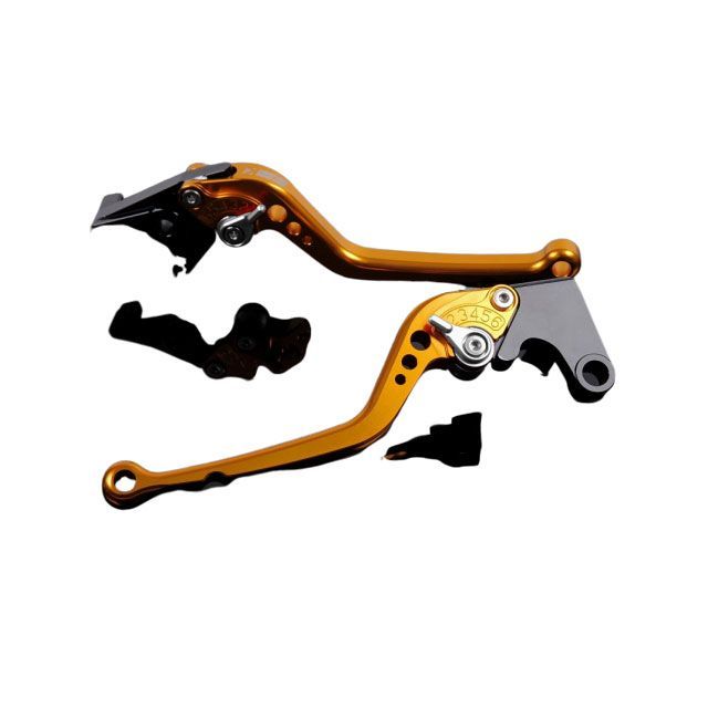 SPEEDRA アルミビレットアジャストレバーセット スタンダードロング（レバー本体：ゴールド） NMAX アジャスター シルバー LVBG032GD-SR