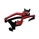 SPEEDRA アルミビレットアジャストレバーセット スタンダードロング(レバー本体:マットレッド) アジャスター マットブラック LVBM003RD-BK(2)
