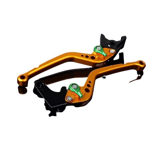 SPEEDRA アルミビレットアジャストレバーセット スタンダードロング（レバー本体：マットゴールド） アジャスター マットグリーン LVBM009GD-GN