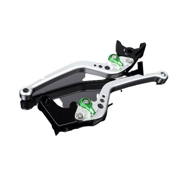 SPEEDRA アルミビレットアジャストレバーセット スタンダードロング（レバー本体：マットシルバー） アジャスター マットグリーン LVBM026SR-GN