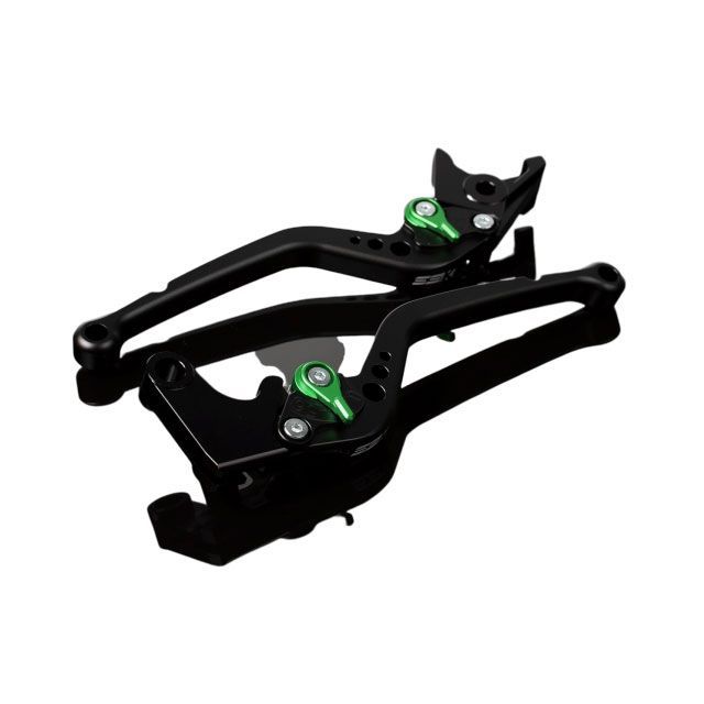 SPEEDRA アルミビレットアジャストレバーセット スタンダードロング（レバー本体：マットブラック） B-KING アジャスター マットグリーン LVBM051BK-GN