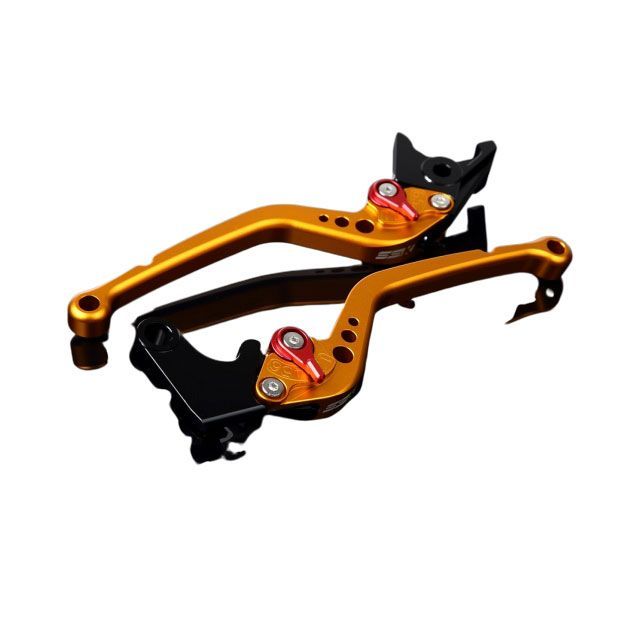 SPEEDRA アルミビレットアジャストレバーセット スタンダードロング（レバー本体：マットゴールド） アジャスター マットレッド LVBM069GD-RD
