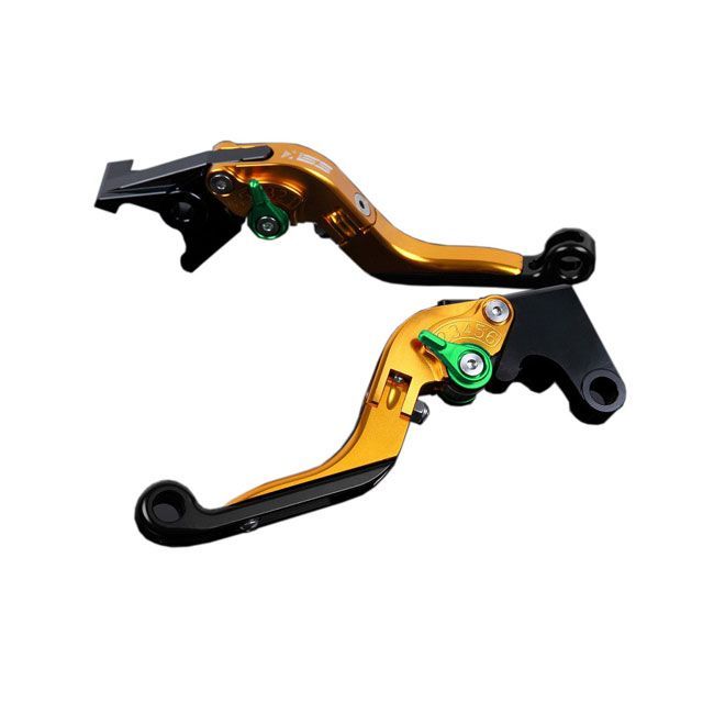 SPEEDRA アルミビレットアジャストレバーセット 可倒延長式（レバー本体：ゴールド） アジャスター グリーン エクステンション ブラック TR0405858-GNBK