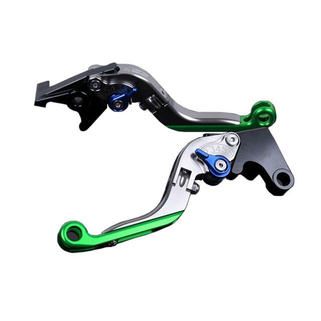 SPEEDRA アルミビレットアジャストレバーセット 可倒延長式（レバー本体：チタン） アジャスター ブルー エクステンション グリーン TR0405860-BEGN