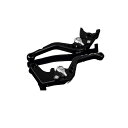 SPEEDRA アルミビレットアジャストレバーセット スタンダードショート(レバー本体:マットブラック) アジャスター マットシルバー LVCM021BK-SR(2)