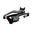 SPEEDRA アルミビレットアジャストレバーセット 3D可倒式(レバー本体:マットチタン) アジャスター マットグリーン LVDM035TM-GN(2)