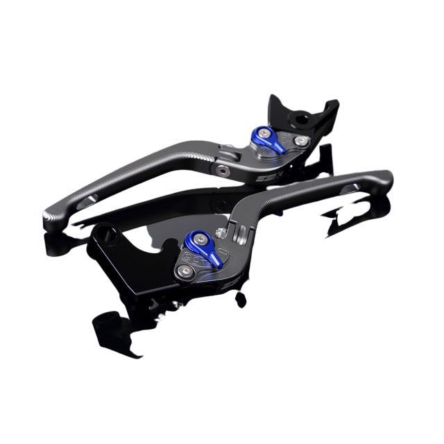 SPEEDRA アルミビレットアジャストレバーセット 3D可倒式（レバー本体：マットチタン） MT-01 VMAX1700 アジャスター マットブルー LVDM043TM-BE