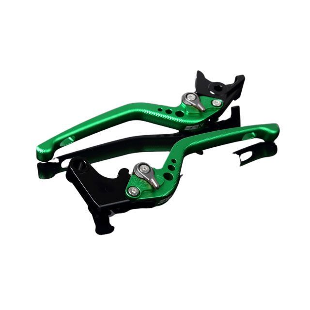 SPEEDRA アルミビレットアジャストレバーセット 3Dロング（レバー本体：マットグリーン） Ninja ZX-14R ABS High Grade アジャスター マットチタン LVEM030GN-TM