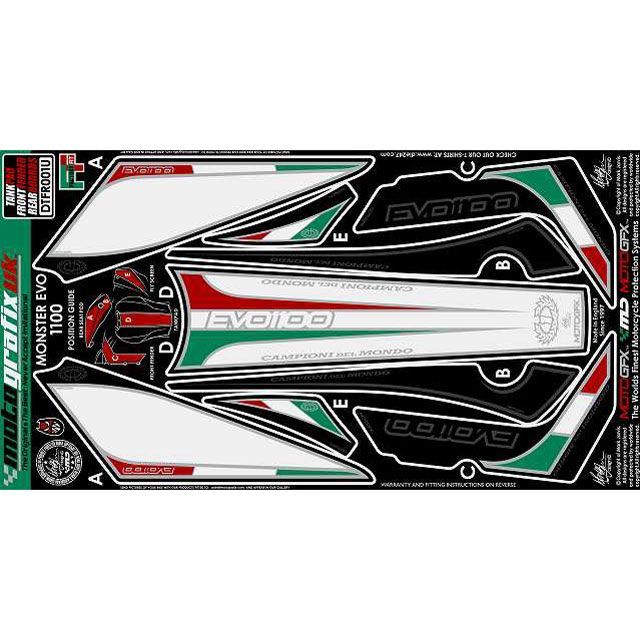 モトグラフィックス ボディパッド?タンク/フロント/リア Monster Evo1100 MT-DTFR001U