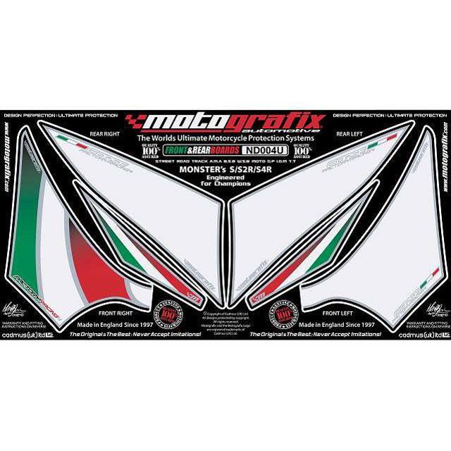 モトグラフィックス ボディパッド?FRONT/REAR Monster S4/S4R/S4RS テスタストレッタ Monster S2/695 MT-ND004U