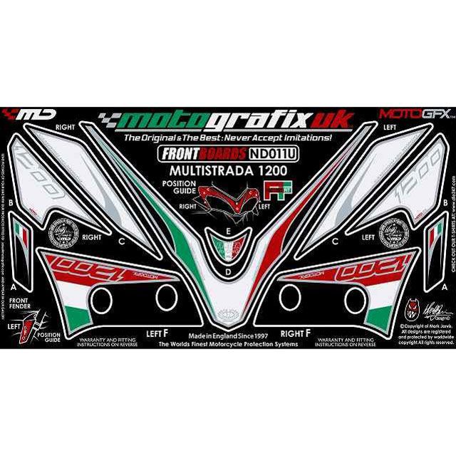 モトグラフィックス ボディパッド Front Mask＆Front Fender ドゥカティ Multistrada1200 タイプ ND011U MT-ND011U