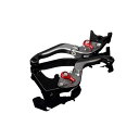 SPEEDRA アルミビレットアジャストレバーセット 可倒延長式(レバー本体:マットチタン) VFR1200F アジャスター マットレッド エクステンション マットブラック LVGM006TM-RDBK(2)