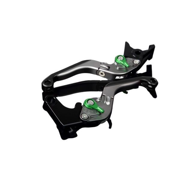 SPEEDRA アルミビレットアジャストレバーセット 可倒延長式（レバー本体：マットチタン） CB1000R CBR1000RR アジャスター マットグリーン エクステンション マットブラック LVGM011TM-GNBK(2.0)