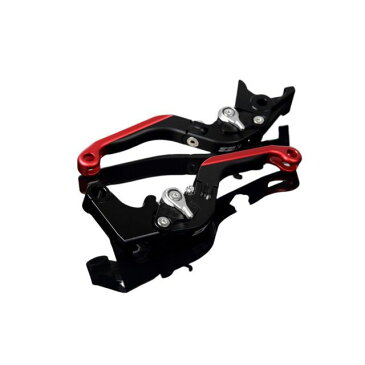 【正規品】SPEEDRA CBR1000RRファイヤーブレード CBR600RR レバー アルミビレットアジャストレバーセット 可倒延長式（レバー本体：マットブラック） アジャスター：マットシルバー エクステンション：マットレッド SPEEDRA