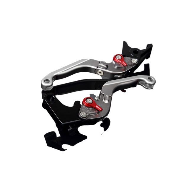SPEEDRA アルミビレットアジャストレバーセット 可倒延長式（レバー本体：マットチタン） CBR250RR アジャスター マットレッド エクステンション マットシルバー LVGM015TM-RDSR
