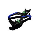 SPEEDRA アルミビレットアジャストレバーセット 可倒延長式(レバー本体:マットブラック) アジャスター マットグリーン エクステンション マットブルー LVGM025BK-GNBE(2)