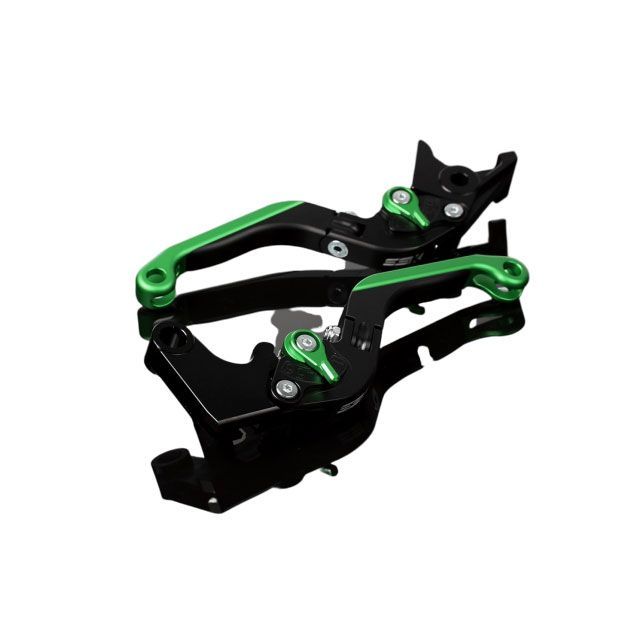 SPEEDRA アルミビレットアジャストレバーセット 可倒延長式（レバー本体：マットブラック） アジャスター マットグリーン エクステンション マットグリーン LVGM026BK-GNGN