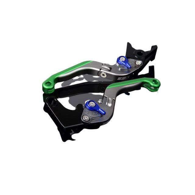 SPEEDRA アルミビレットアジャストレバーセット 可倒延長式（レバー本体：マットチタン） YZF-R1 アジャスター マットブルー エクステンション マットグリーン LVGM044TM-BEGN