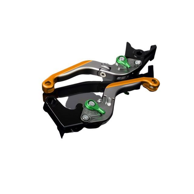 SPEEDRA アルミビレットアジャストレバーセット 可倒延長式（レバー本体：マットチタン） アジャスター マットグリーン エクステンション マットゴールド LVGM053TM-GNGD